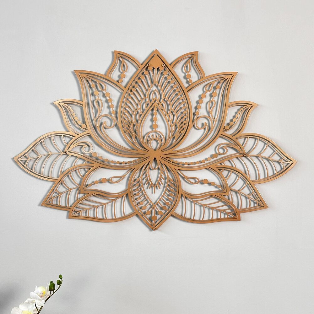 1464 Mandala Metal Wall Decor Lotus Flower Meditation Room Decor
